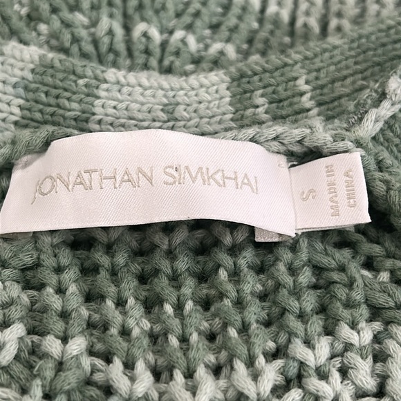 JONATHAN SIMKHAI Adeline Cotton Blend Cardigan Sweater in Lichen Jade - Small - Picture 11 of 12